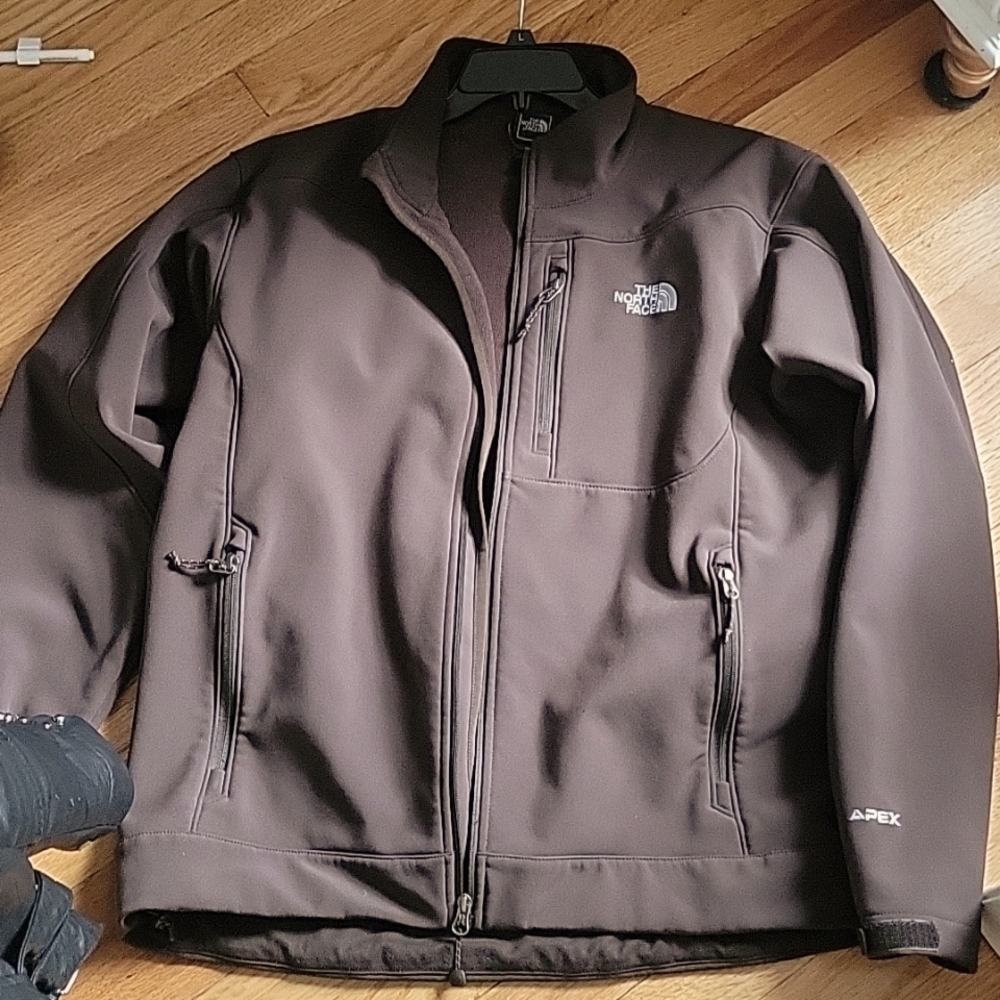 MEN's THE NORTH FACE Brown Apex Bionic Softshell Zip Jacket Size Large